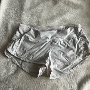 White Lululemon Speed Up Short
